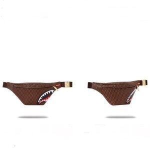 SPRAYGROUND New Cashin Checks Savvy Shark Crossbody Belt Bag Shoulder Zip Unisex